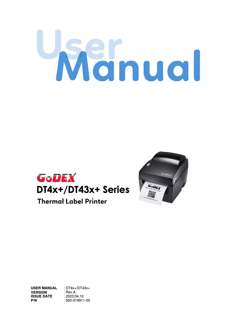 Página 1 del manual Manual de usuario Godex DT43x+