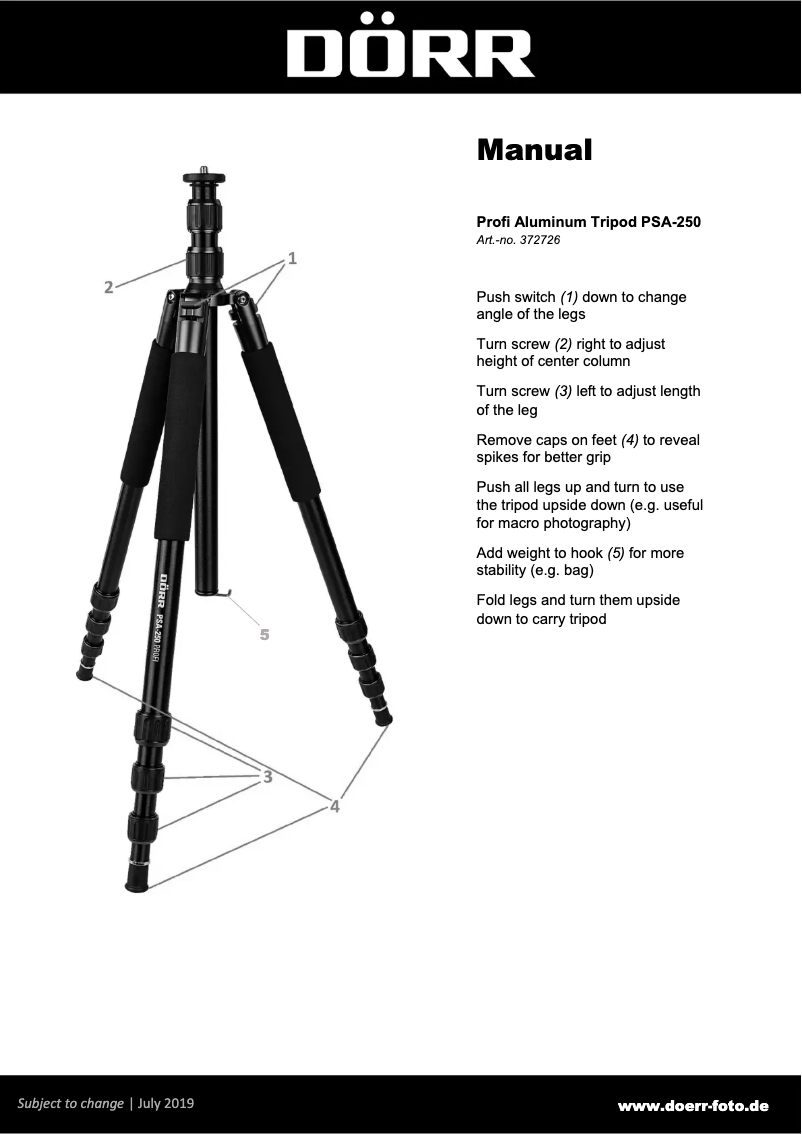 Image de la première page du manuel de l'appareil PSA-250 Profi