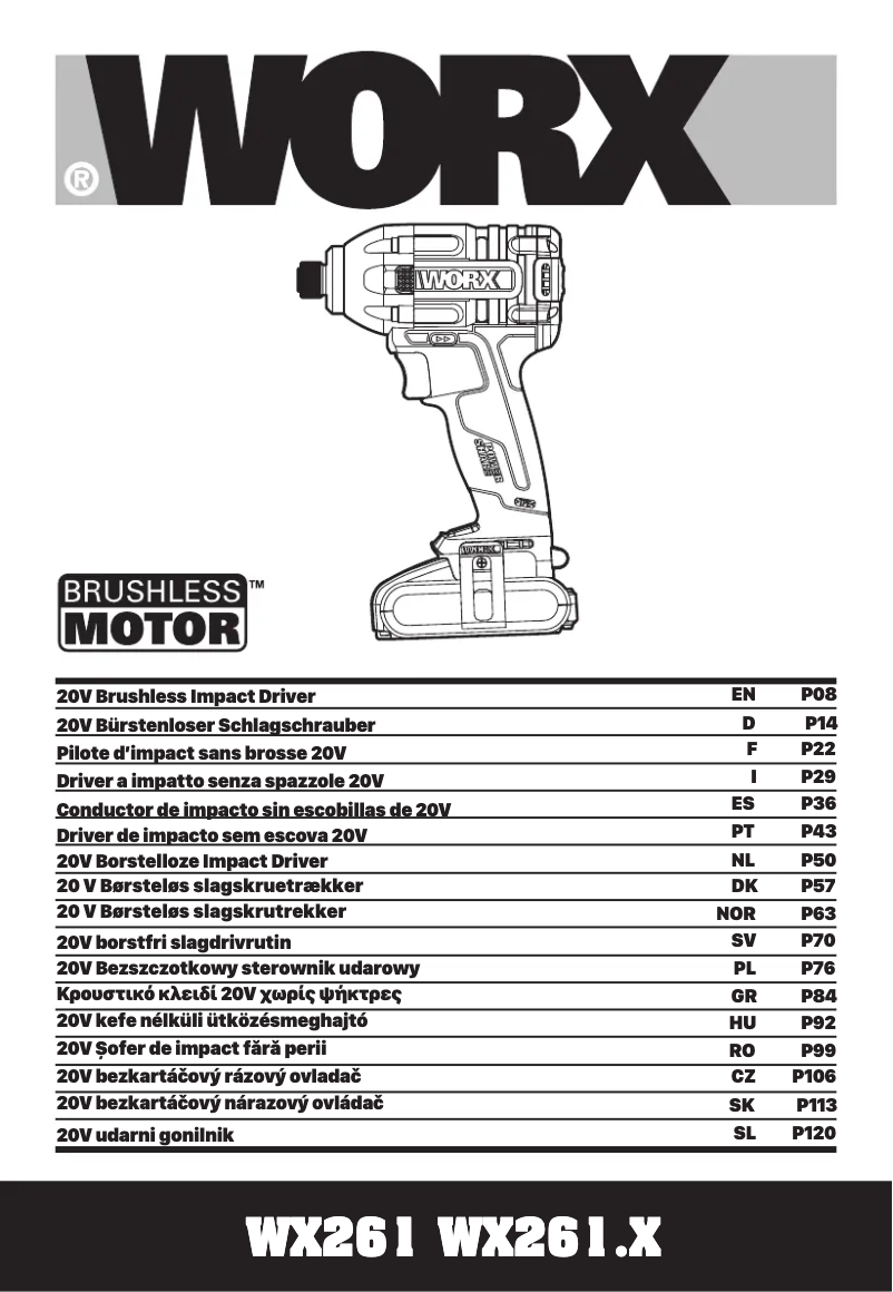 Page n°1 - Manuel utilisateur Worx WX261