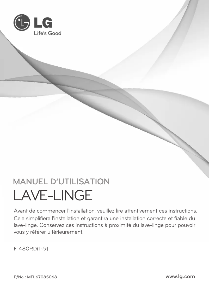 Page 1 de la notice Manuel utilisateur LG F1480RD5