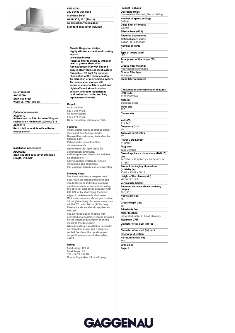 Image de la première page du manuel de l'appareil AW230790