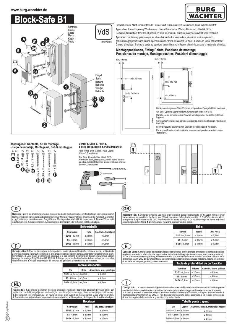 Image de la première page du manuel de l'appareil BlockSafe B1
