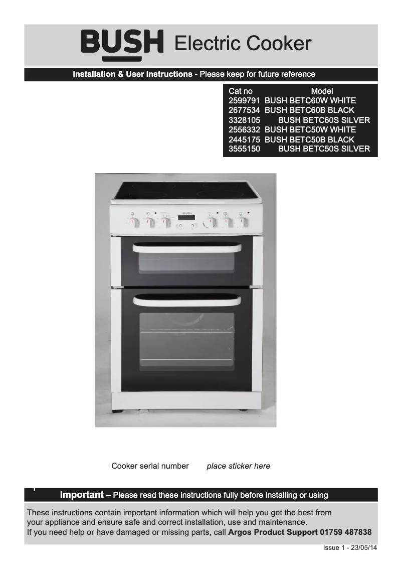 Image de la première page du manuel de l'appareil BETC50S