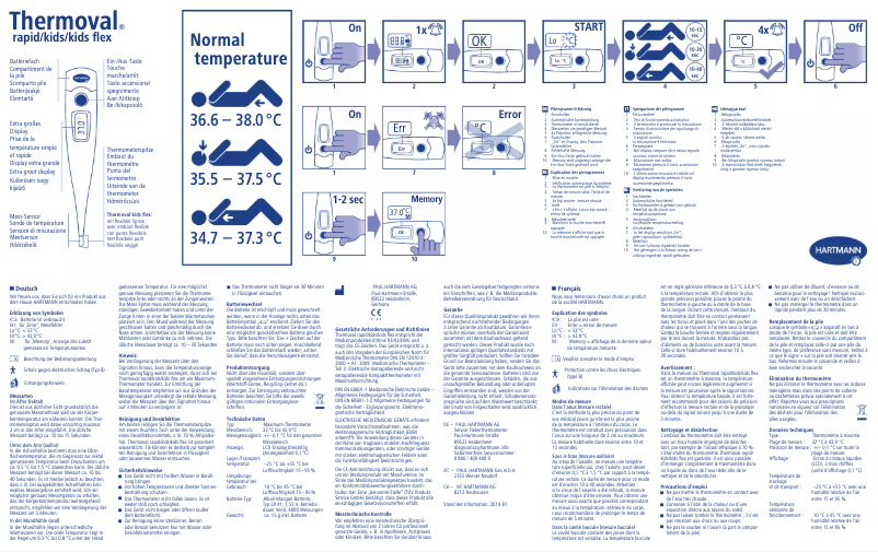 Page n°1 - Manuel utilisateur Thermoval Kids