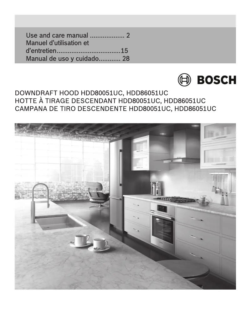 Page 1 de la notice Manuel d'utilisation et d'entretien Bosch HDD80051UC