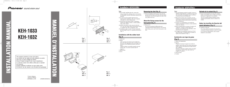 Page n°1 - Manuel utilisateur Pioneer KEH-1033