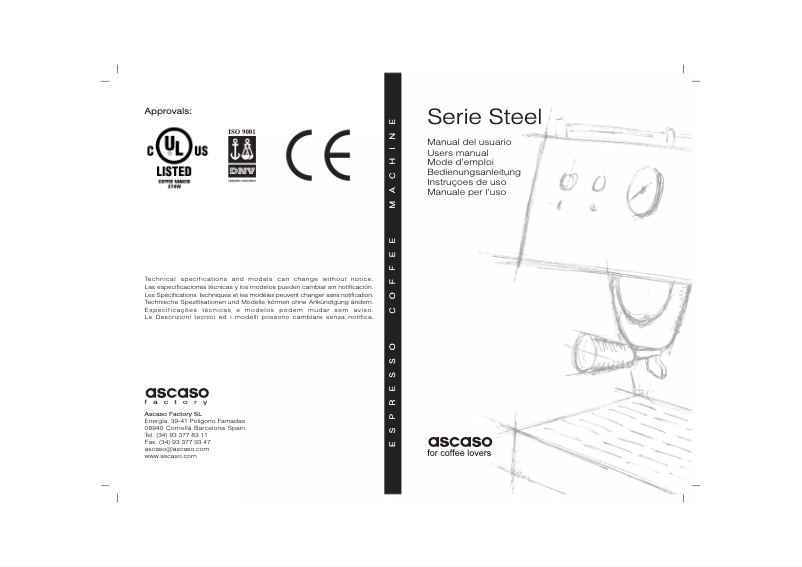 Page 1 de la notice Manuel utilisateur Ascaso Duo