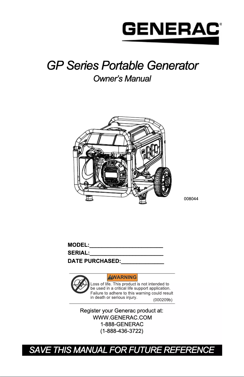 Image de la première page du manuel de l'appareil GP Series 3600