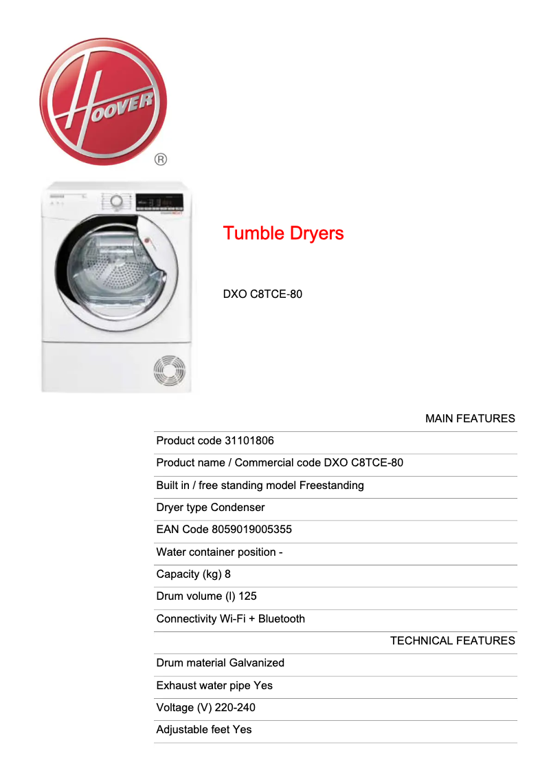 Image de la première page du manuel de l'appareil DXO C8TCE-80