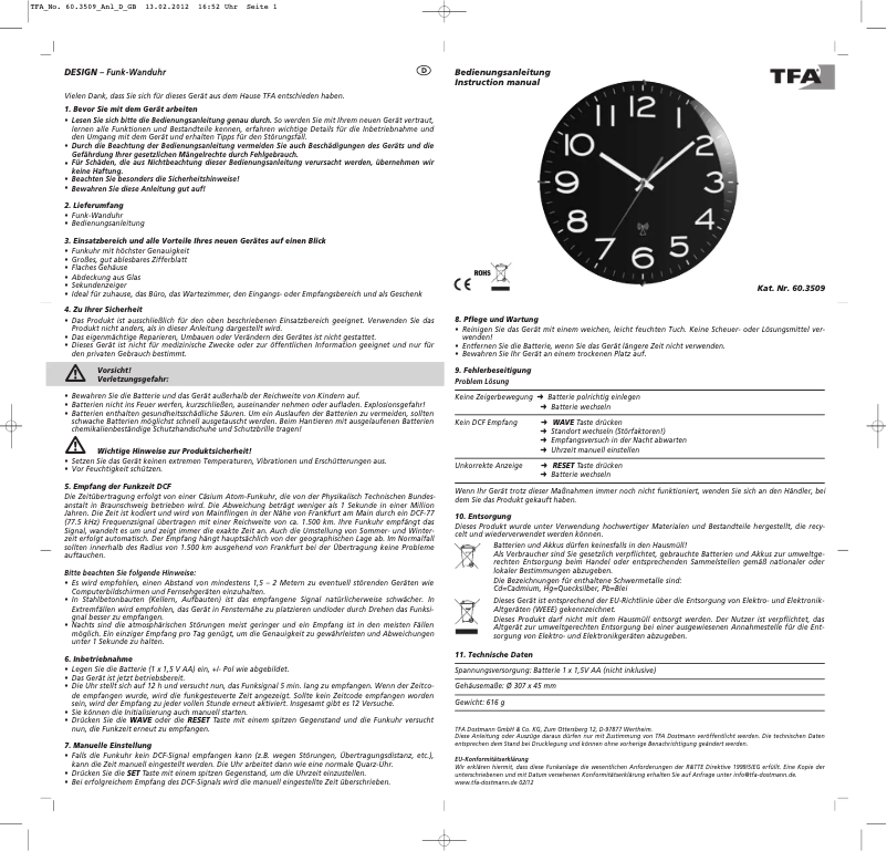 Image de la première page du manuel de l'appareil 60.3509