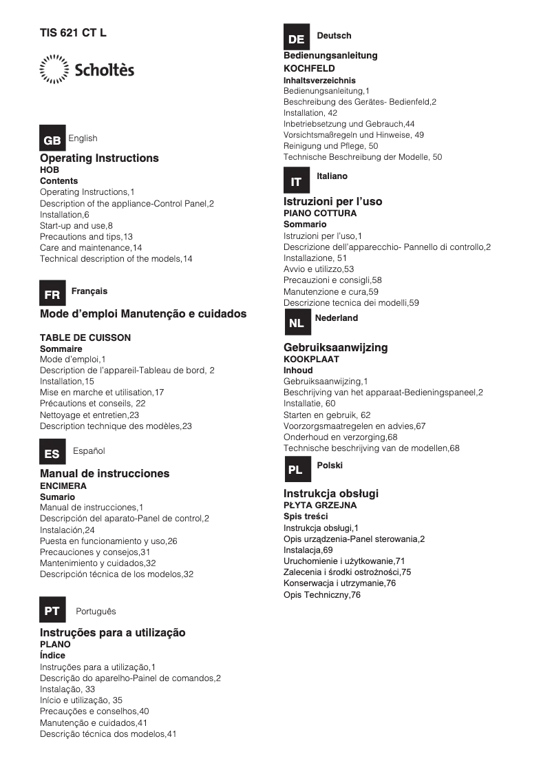 Image de la première page du manuel de l'appareil TIS 621 CT L