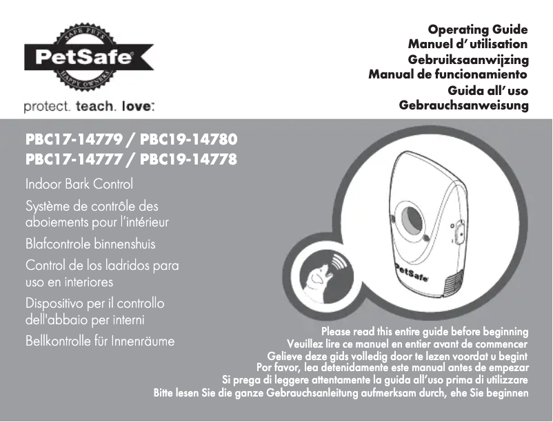 Page 1 de la notice Manuel utilisateur PetSafe PBC17-14777