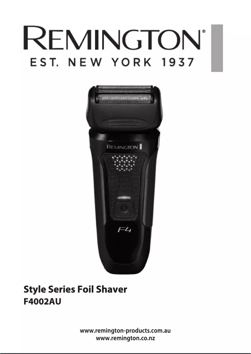 Page 1 de la notice Manuel utilisateur Remington F4 Style Series F4000