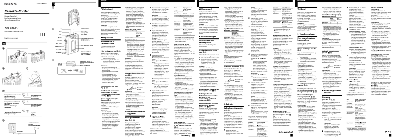 Page 1 de la notice Manuel utilisateur Sony TCS-600DV