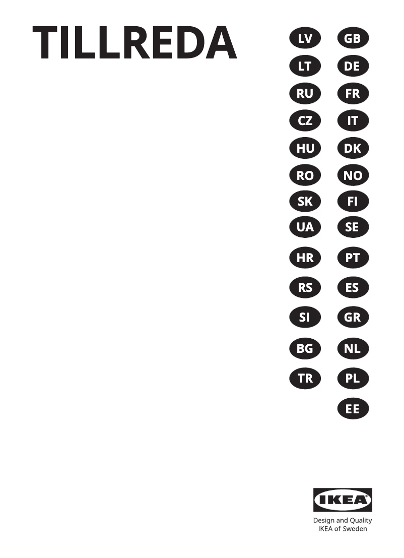 Imagen de la primera página del manual del dispositivo TILLREDA 105.464.82