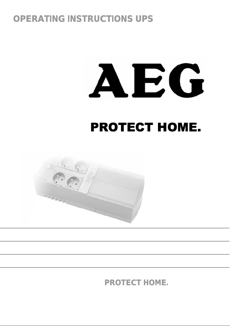 Page 1 de la notice Manuel utilisateur AEG Protect Home. 600 VA