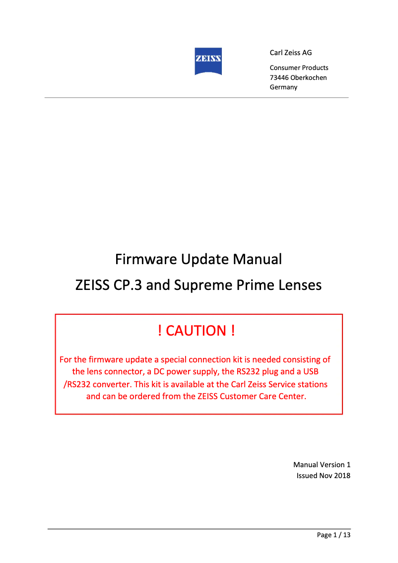 Página 1 del manual Manual de usuario Zeiss CP.3