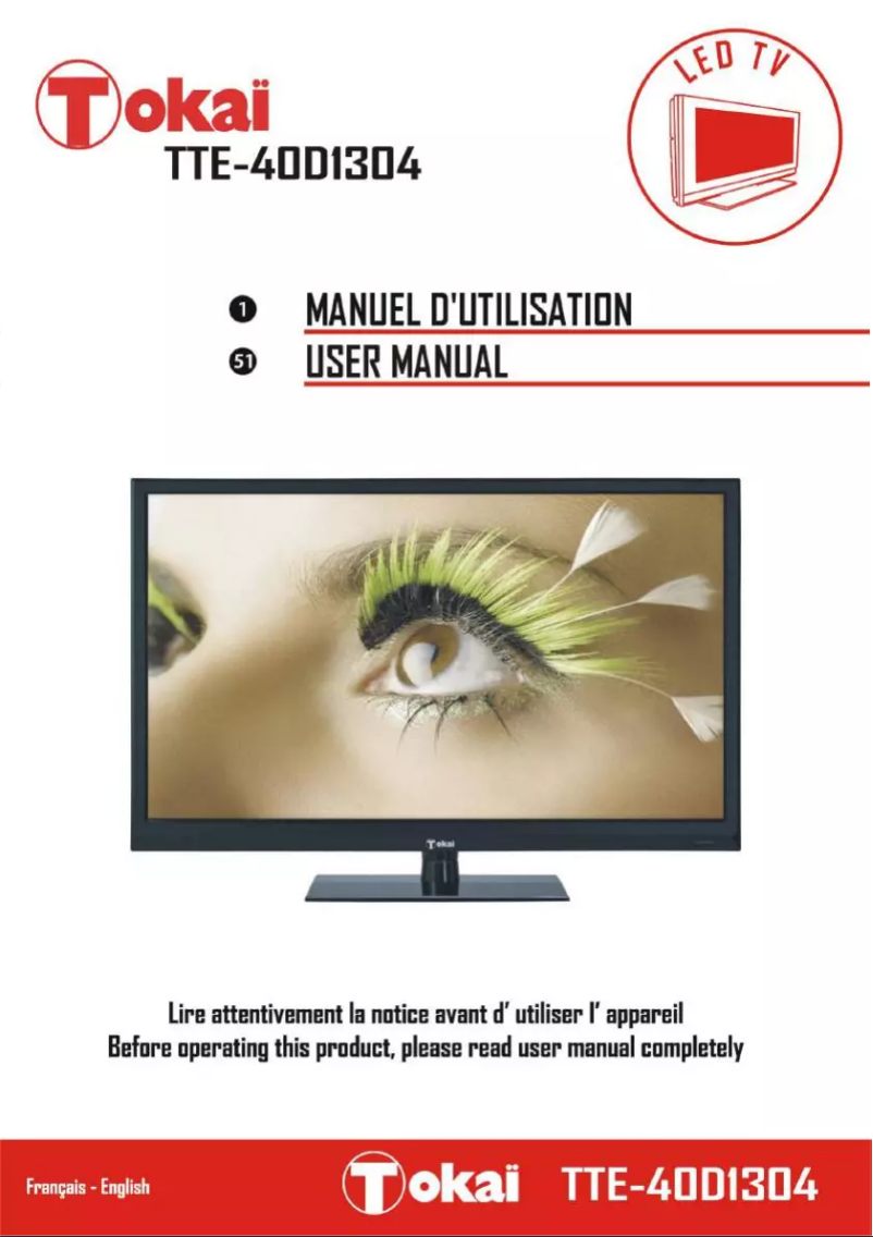 Page 1 de la notice Manuel utilisateur Tokaï TTE-40D1304K