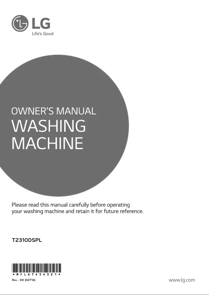 Page 1 of the manual User Manual LG T2310DSPL