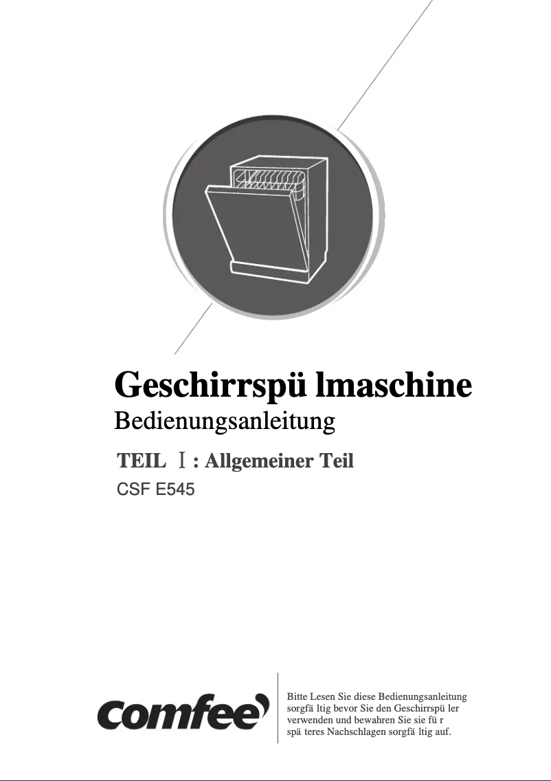 Page n°1 - Manuel utilisateur Comfee CSF E545