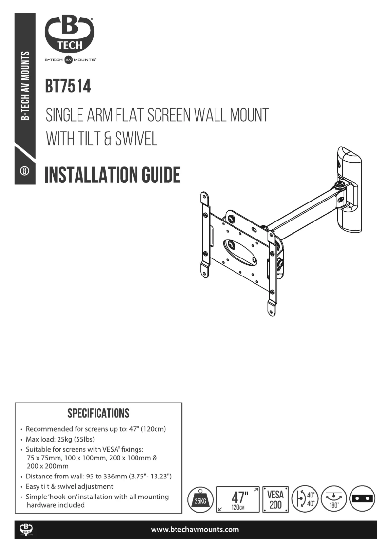 Page 1 of the manual Installation Guide B-Tech BT7514