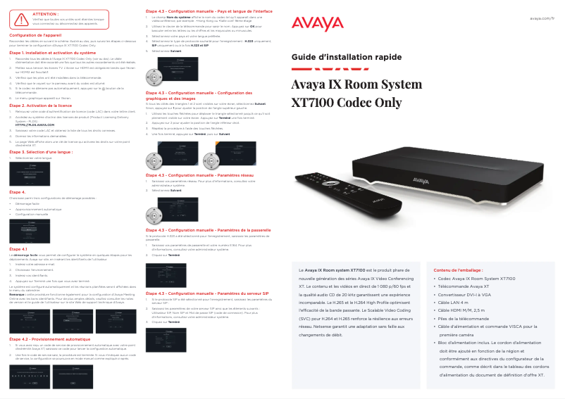 Page 1 de la notice Manuel utilisateur Avaya XT4300