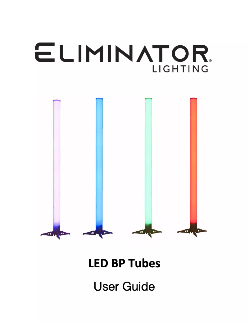 Page n°1 - Manuel utilisateur Eliminator Lighting LED BP Tubes