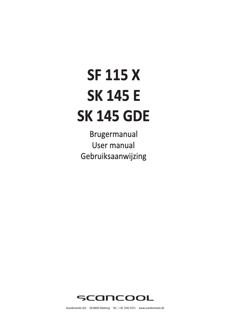 Page n°1 - Manuel utilisateur Scancool SK 145 E