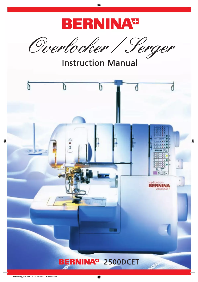 Image de la première page du manuel de l'appareil DCE-T 2500 overlock
