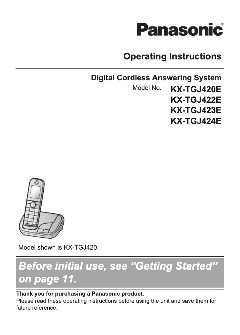 Page 1 de la notice Manuel utilisateur Panasonic KX-TGJ420E