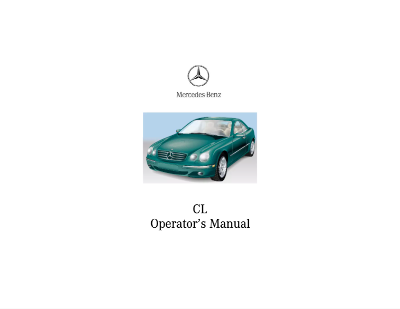 Página 1 del manual Manual de usuario Mercedes-Benz CL 600 (2001)