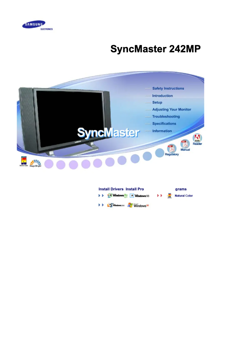 Image de la première page du manuel de l'appareil SyncMaster 242MP