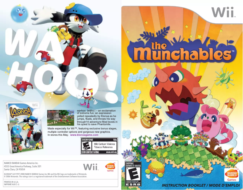Page 1 de la notice Manuel utilisateur Nintendo The Munchables (Wii)