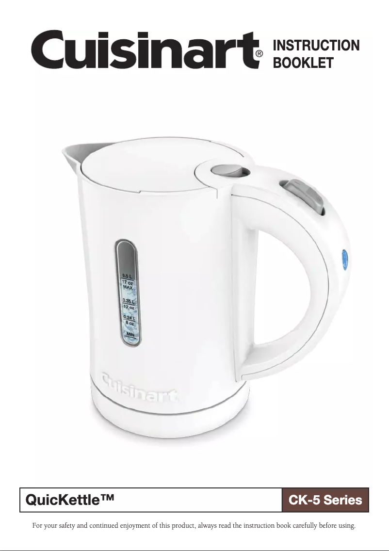 Page 1 de la notice Manuel utilisateur Cuisinart QuicKettle CK-5