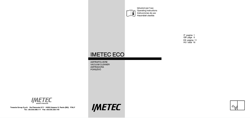 Page 1 de la notice Manuel utilisateur Imetec ECO E4