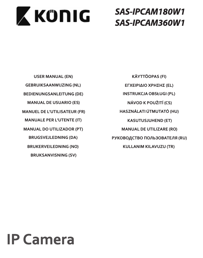 Page n°1 - Manuel utilisateur Konig SAS-IPCAM360W1