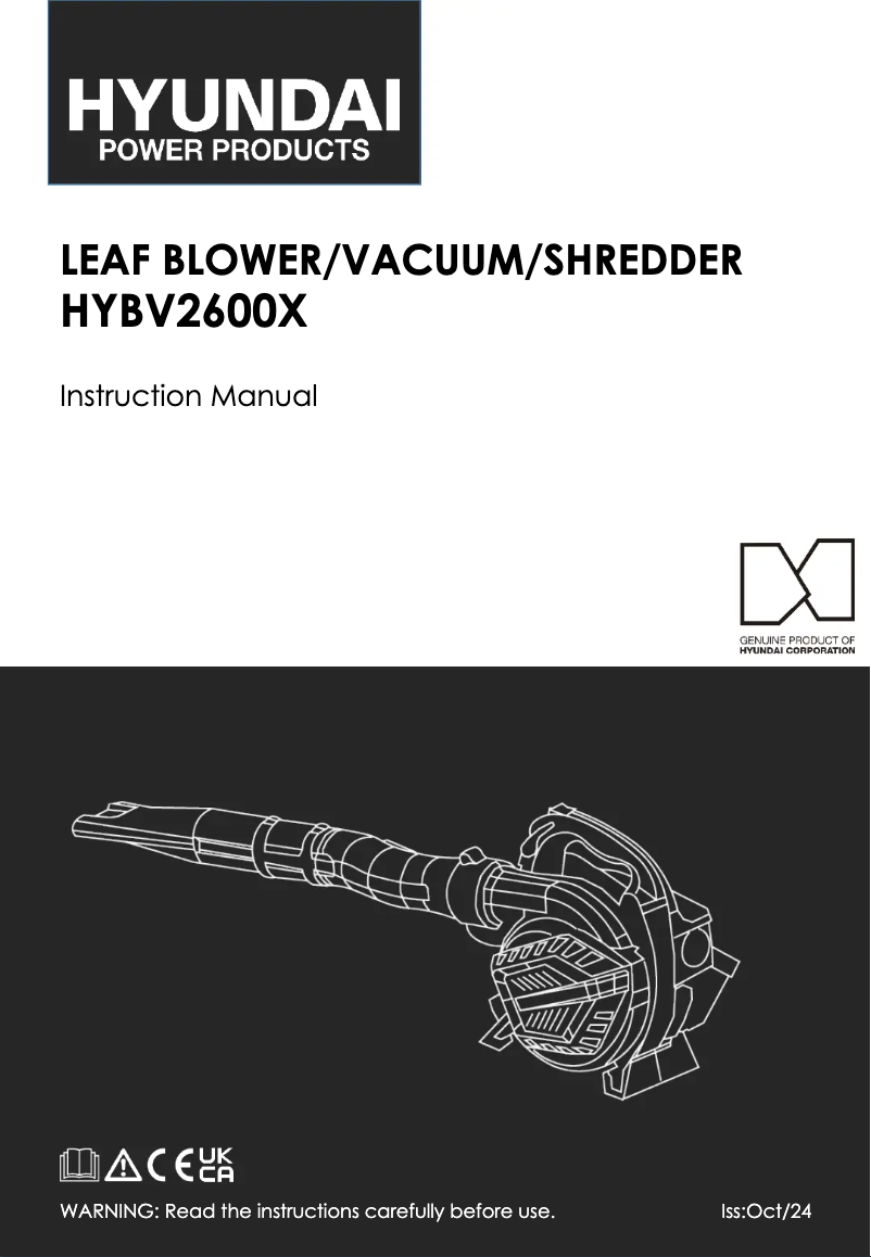 Page 1 de la notice Manuel utilisateur Hyundai HYBV2600X