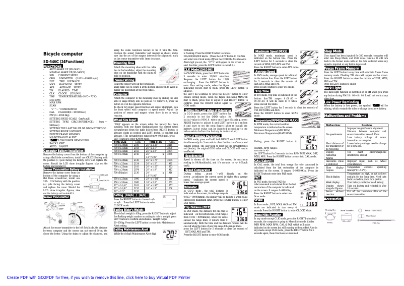 Image de la première page du manuel de l'appareil SD-546C