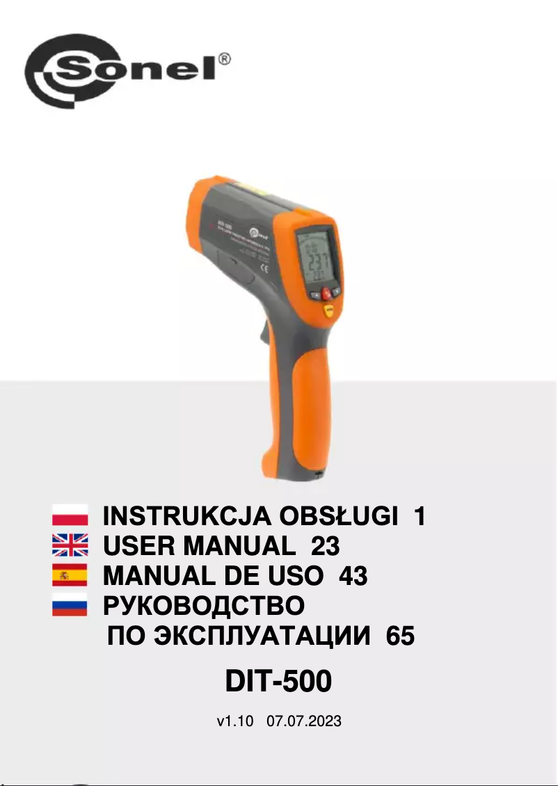 Imagen de la primera página del manual del dispositivo DIT-500