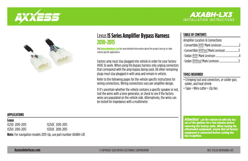 Page 1 de la notice Manuel utilisateur AXESS AXABH-LX3