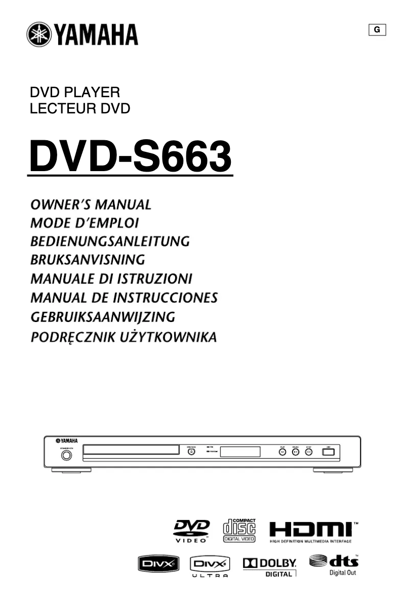 Page 1 de la notice Manuel utilisateur Yamaha DVD-S663