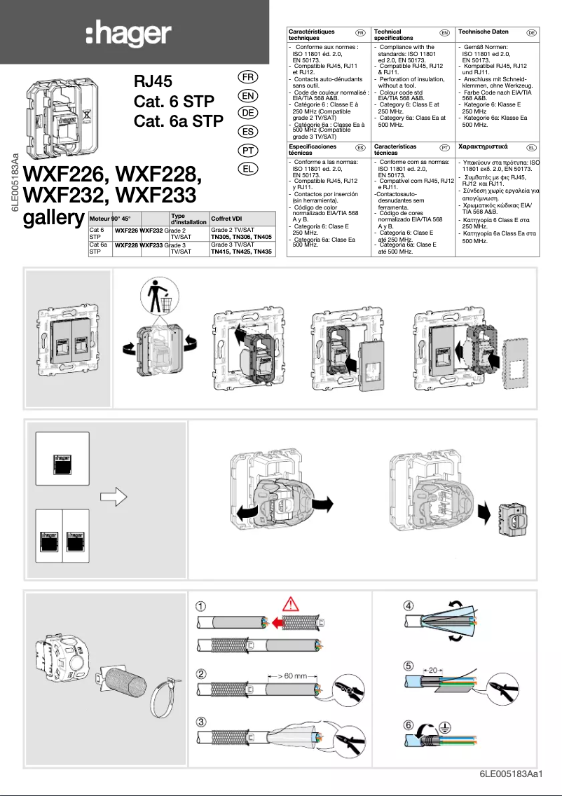 Page 1 de la notice Manuel utilisateur Hager WXF226