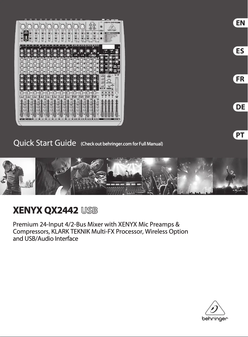 Page 1 de la notice Manuel utilisateur Behringer QX2442USB
