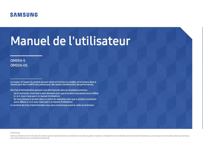 Page 1 de la notice Mode d'emploi Samsung OM55N-S