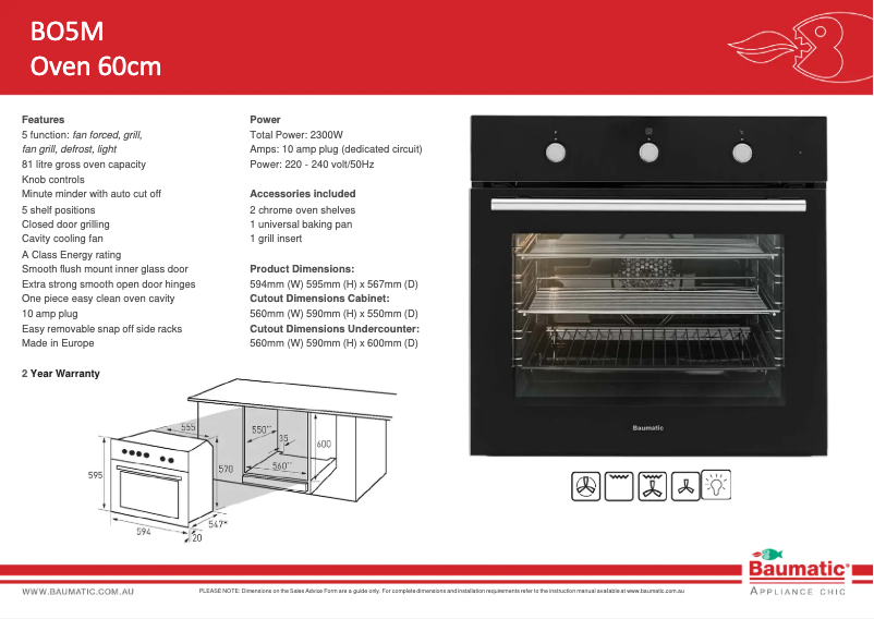 Page n°1 - Fiche technique Baumatic BO5M