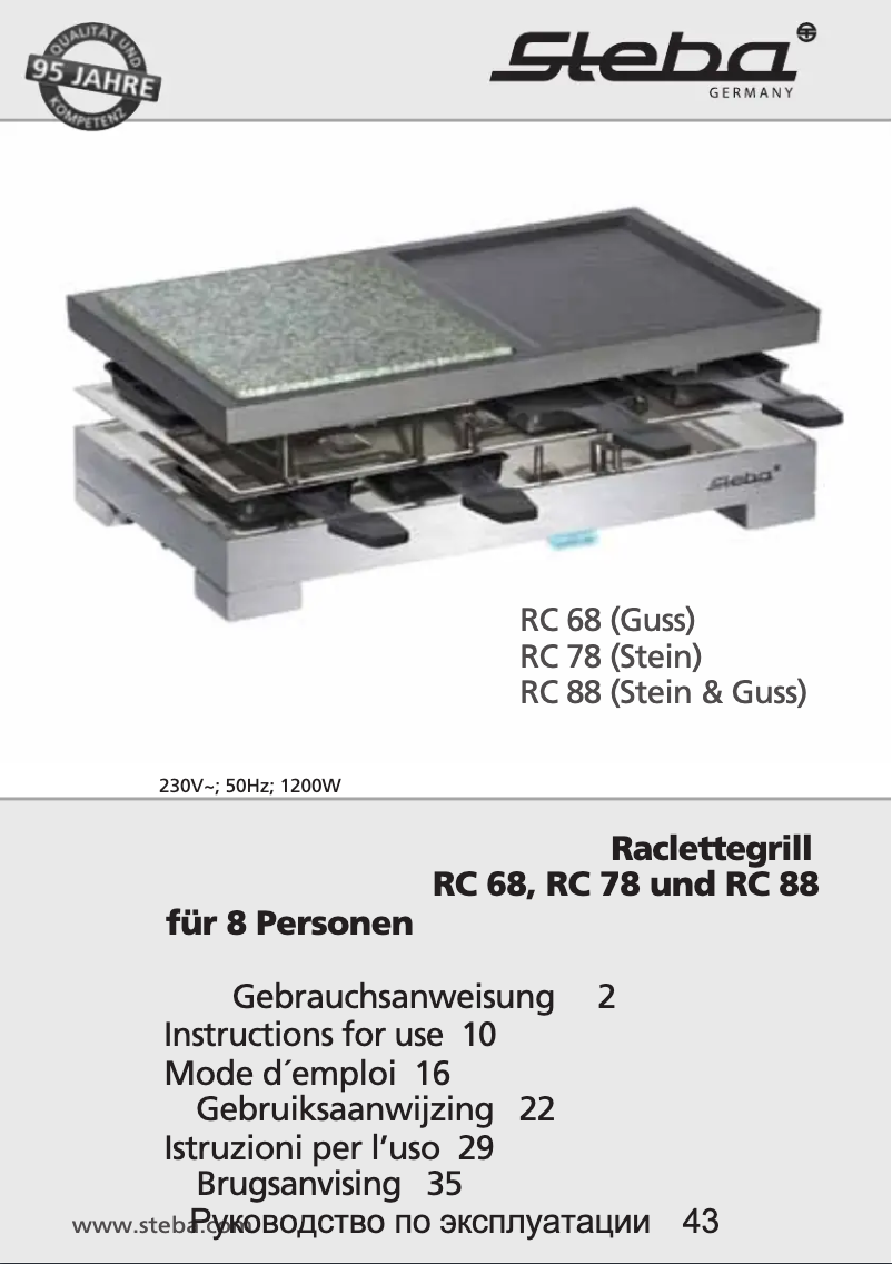 Page n°1 - Manuel utilisateur Steba RC 78