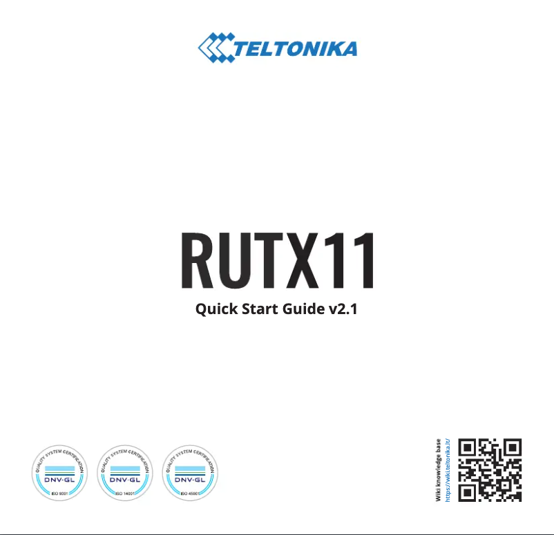 Page n°1 - Manuel utilisateur Teltonika RUTX11
