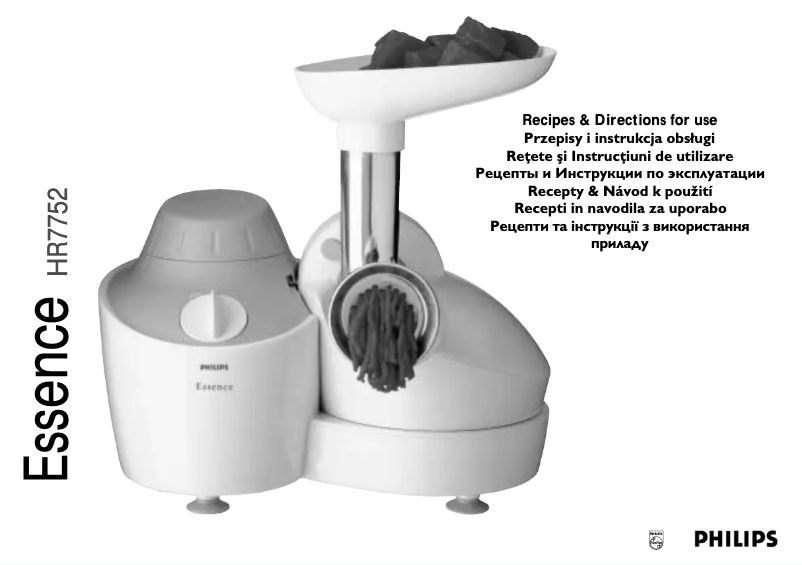 Page 1 de la notice Manuel utilisateur Philips Essence HR7752
