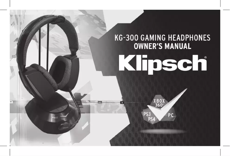 Page 1 de la notice Manuel utilisateur Klipsch KG-300