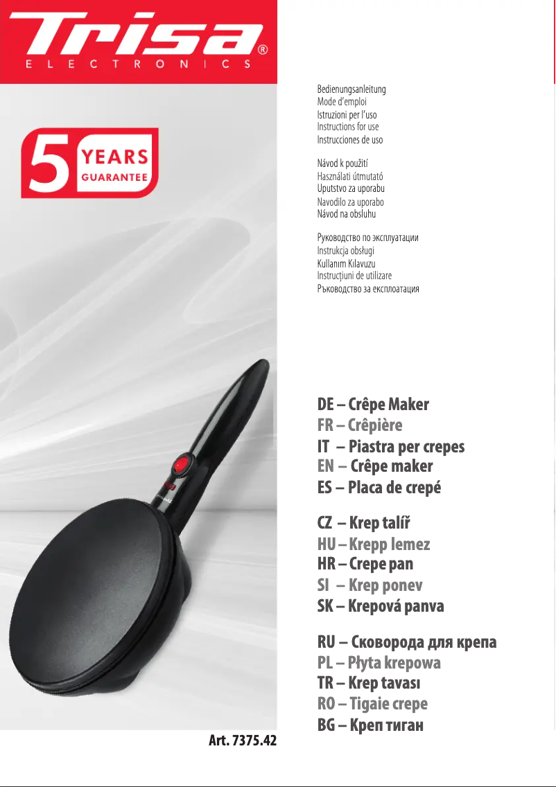 Page 1 de la notice Manuel utilisateur Trisa Easy Crêpe 7375.42